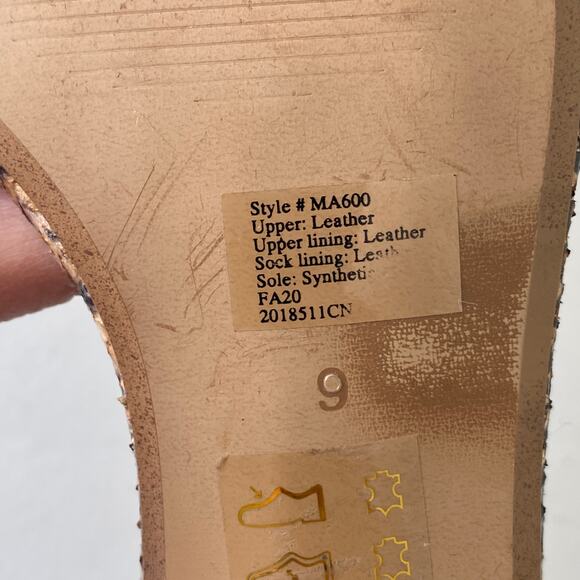 Madewell The Hollie Ankle Strap Sandal Snake Embossed Brown Leather Chunky Heel - Picture 12 of 13